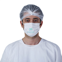 White Non Woven Thick Pleated Protective Disposable Face Mask 