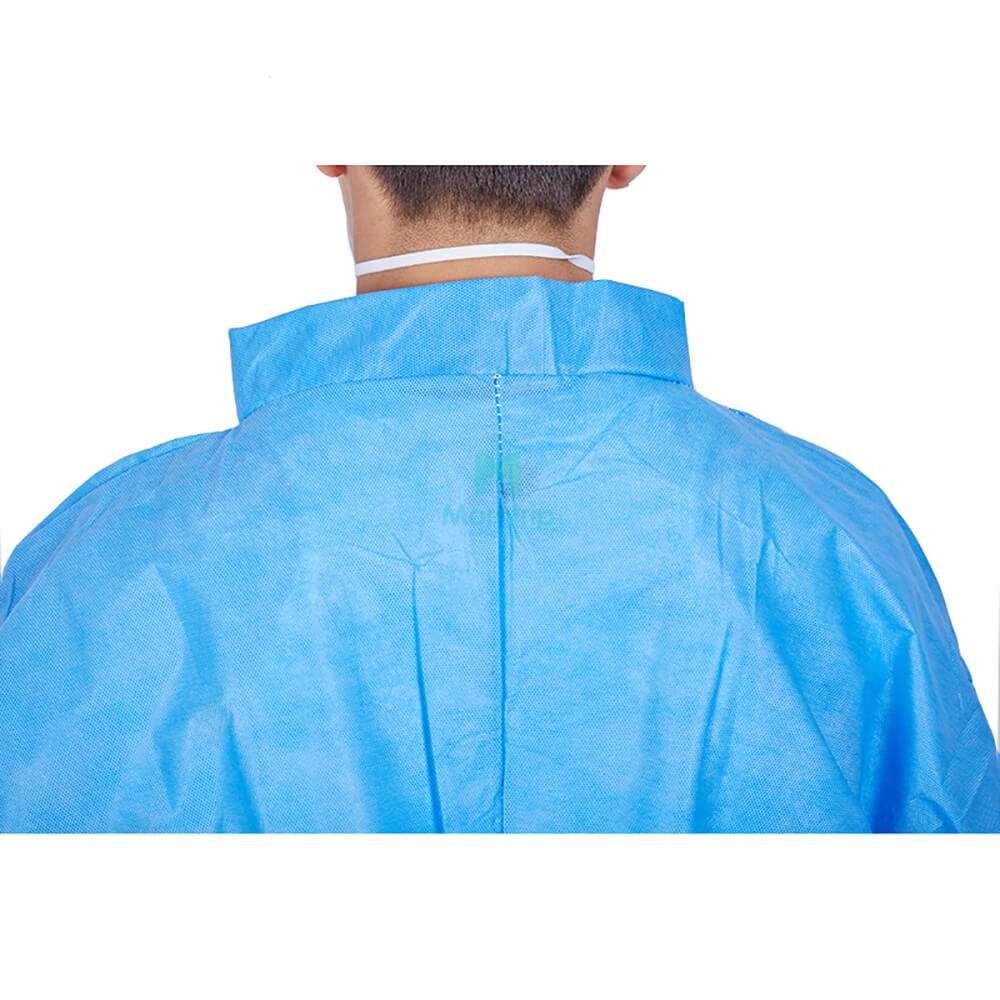 Disposable Elastic Wrist & Ankles Sealed SMS Protective Coverall with Shirt Collar