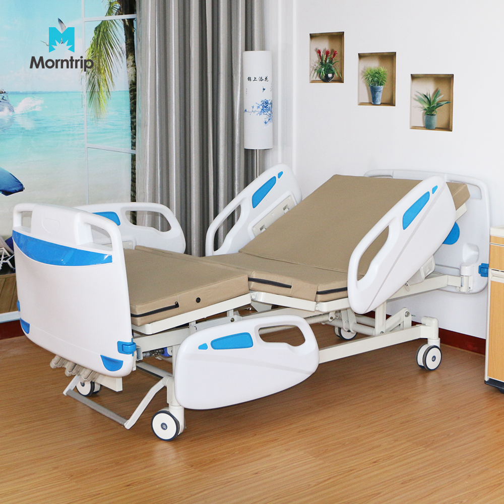 High Quality Manual ABS PP Three Function Cheap Nursing ICU Care 3 Crank Hospital Alloy Electric Nursing Beds with Side Rails