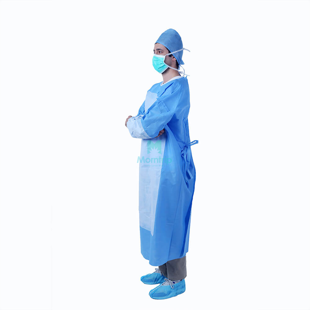 Blue Isolation Insulation Non Woven Protective Medical Impervious Disposable Surgery Gown with Ties