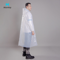 Hot Sale Cheap Pe Plastic Disposable Transparent Clear Waterproof Custom Logo Raincoat Poncho Rain Wear Coat For Men Adults