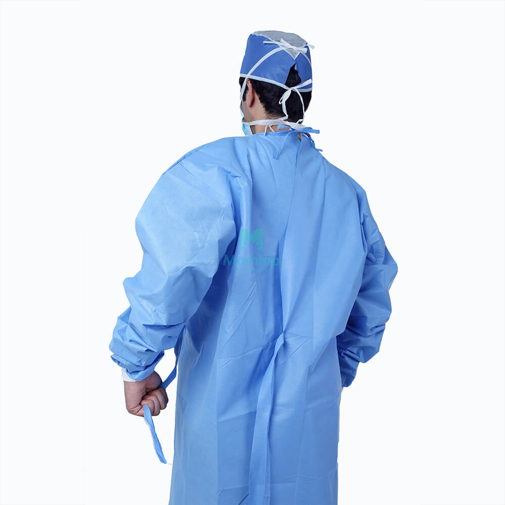 Insulation Non Woven Sanitary Protective Medical Disposable Impervious Surgery Gown with Long Sleeve