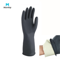 PPE Nitrile Chemical Resistant Heavy Duty Cotton Lining Oil & Gas Industry Non-slip XL Work Rubber Gloves