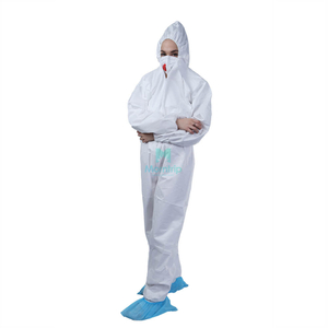 White Panting Spraying Full Body Nonwoven Overall Safety Disposable Work Wear Anti Static Hazmat Suit Clothing