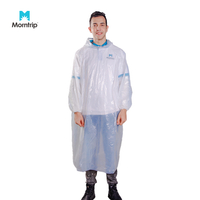 Long Sleeve Disposable Plastic LDPE Raincoat with Hood