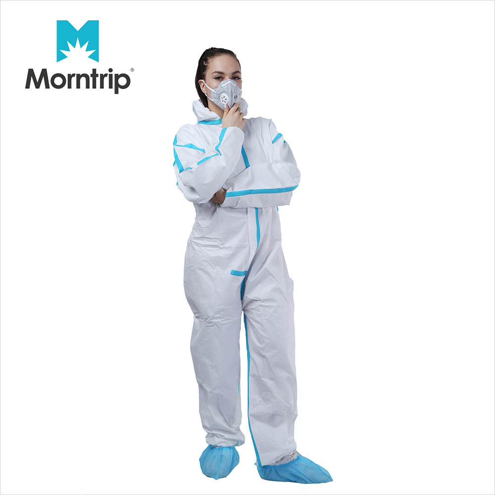 EN 14126 Biochemical Protective Clothing Microporous Coverall with Taped Seams