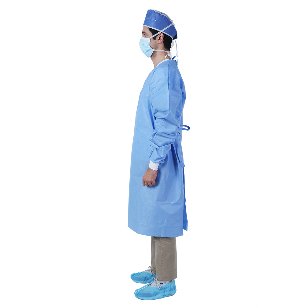 Non Woven Sanitary Protective Sterilized Waterproof Disposable Long Sleeve Medical Isolation Gown