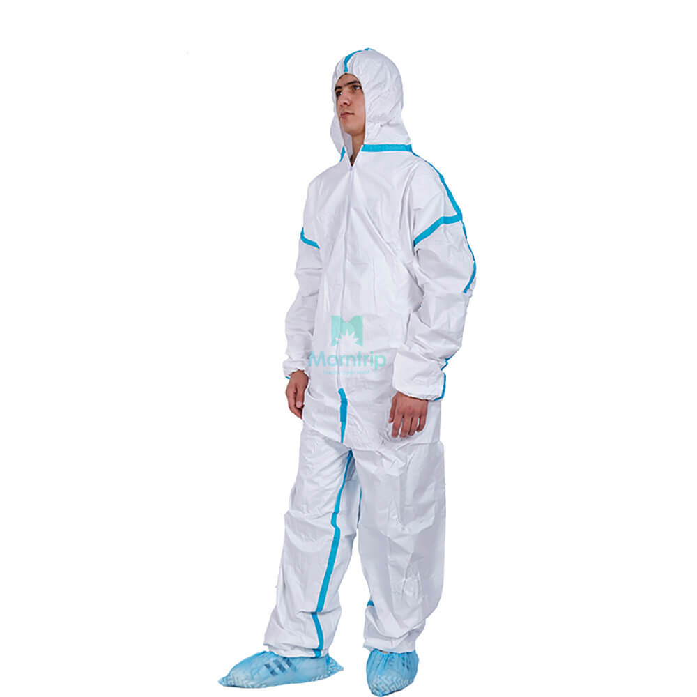 Anti Bacterial Overall Suit Industry Breathable Light Weight Anti Static Dustproof Isolation Protective Clothing 
