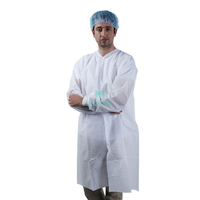White Non Woven Lightweight Anti Static Barrier Disposable Science Lab Coat