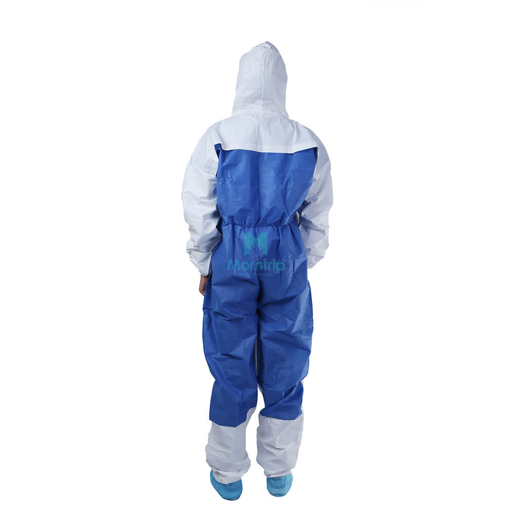 Microporous Combined with SMS Breathable Type 5 6 Hooded Ce Certificated Work Wear Hazmat Suit Clothing