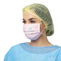 Medical Laboratory Headwear Hospital Visitor Use Non Woven Disposable Yellow Mob Cap with Double Elastic