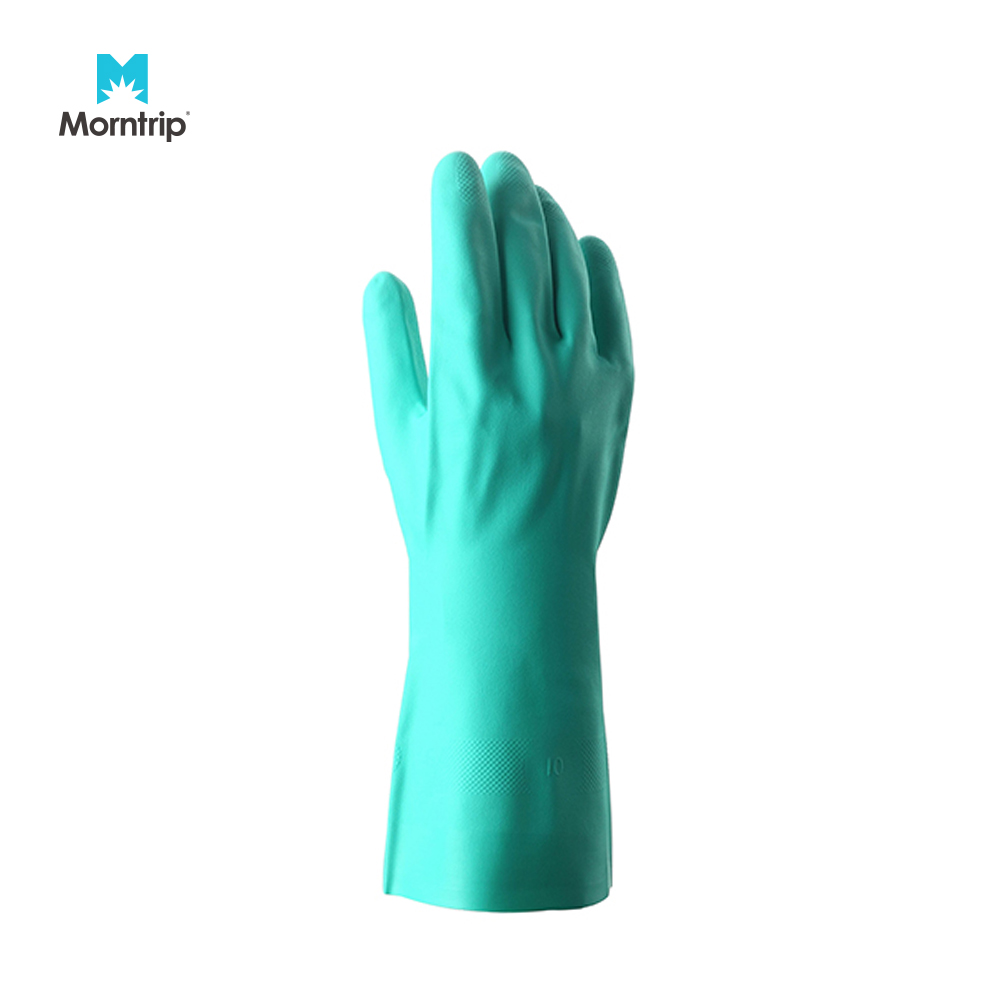 Heavy Duty Work Elow Length Industrial Chemical Durable Natural Latex Protective Chemical Rubber Gloves