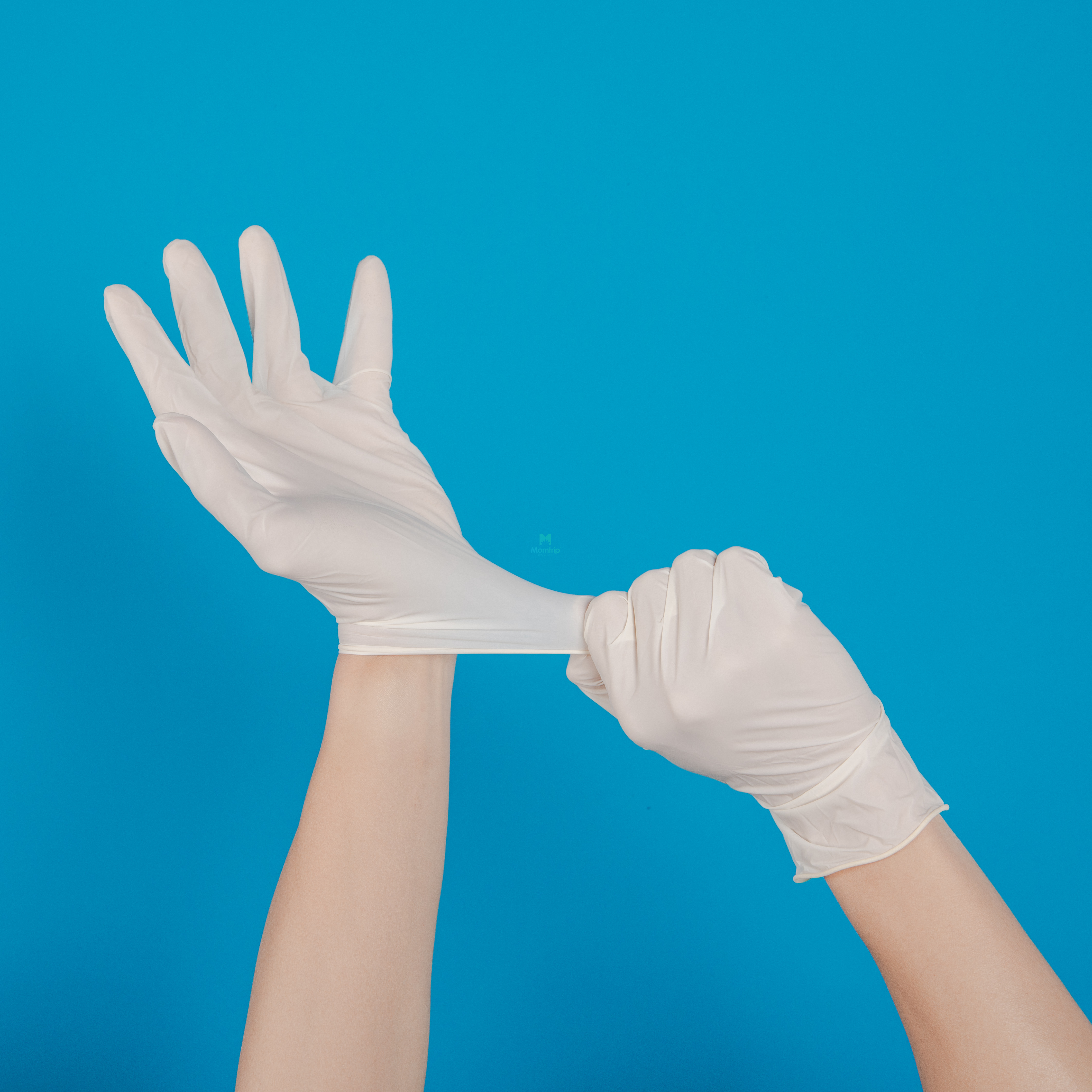 Morntrip White Plastic Sterile Powder Free Disposable Examination Latex Gloves