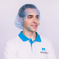 Morntrip Brand New Blue PP Non Woven Anti Hair Fall Cover Elastic Disposable Bouffant Cap for Medical Use