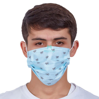 Morntrip Wholesale Hay Fever Blue Nonwoven Safety Hygienic Chirurgical Pattern Printed Earloop 3 Ply Disposable Medical Face Mask 