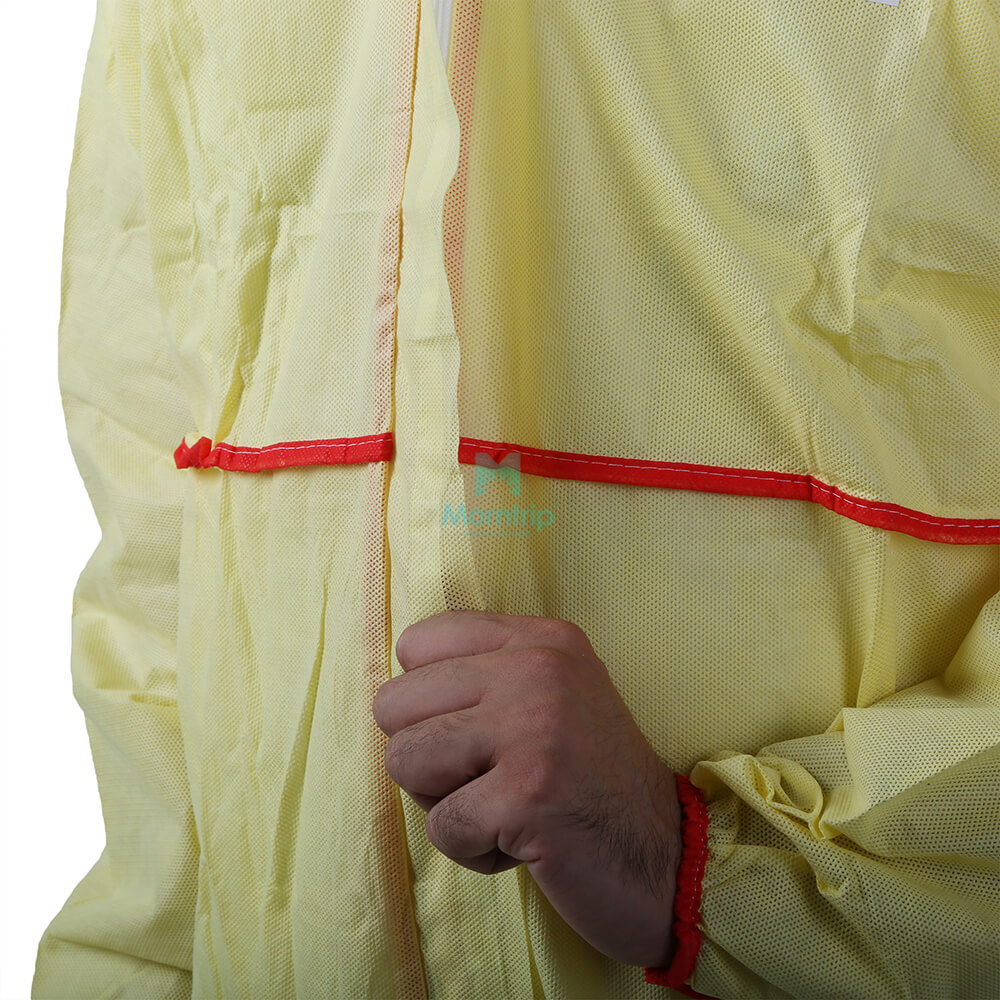 Safety 50 GSM Non Woven SMS High Quality Paint Anti Static Laminated Disposable Chemical Protective Clothing with Bound Seams