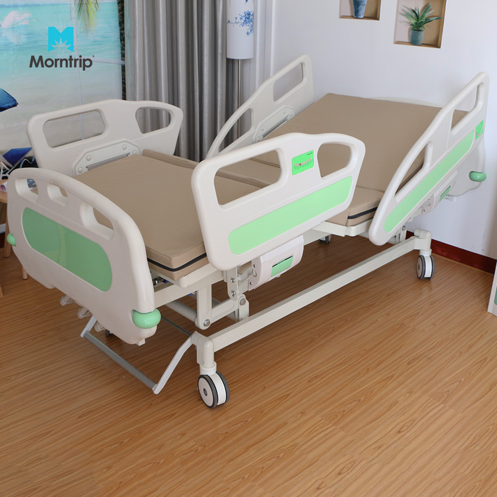 Hebei Factory Price 4 Section Steel Punching Frame Motor Hospital Bed With 3 Function Patient Bed Price