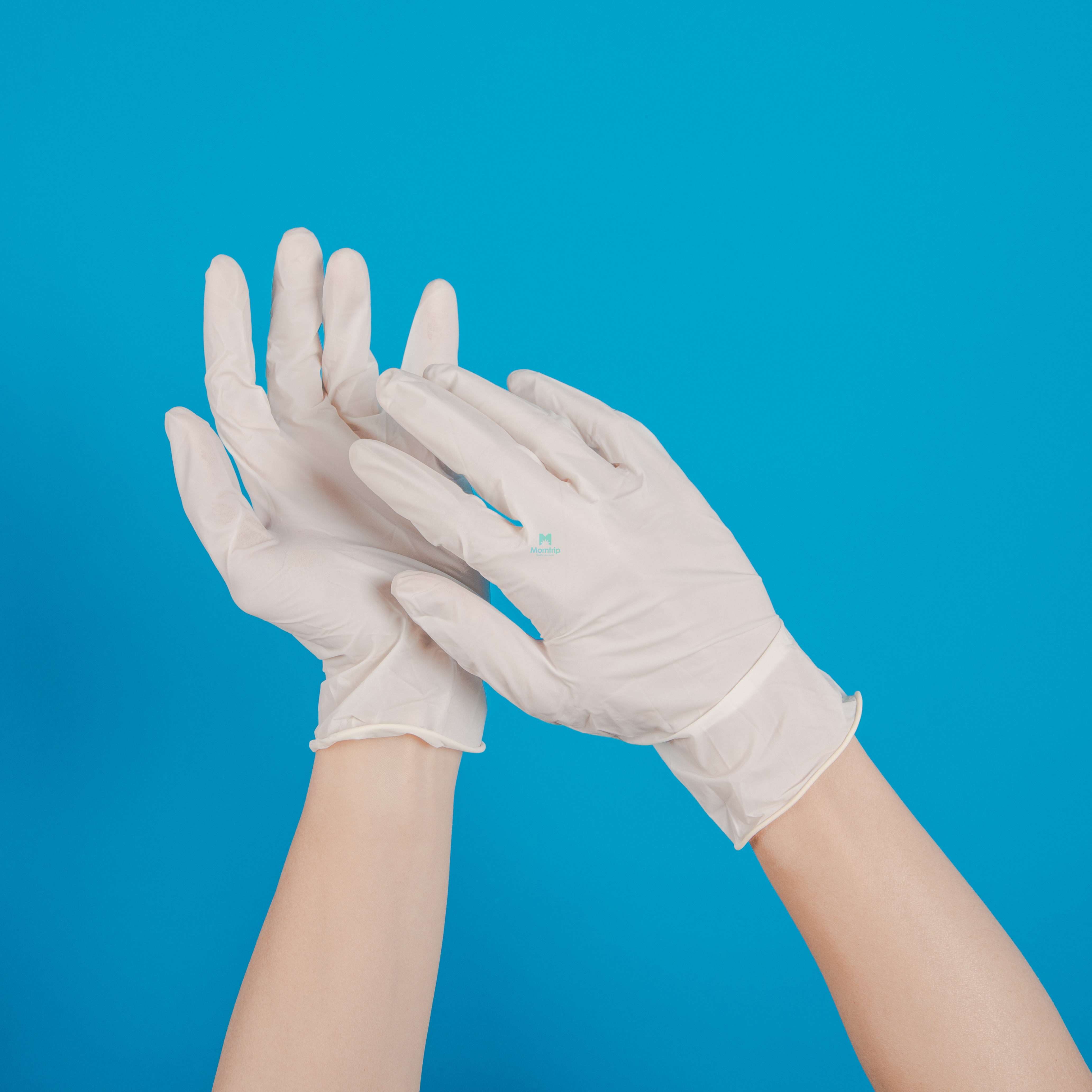 Ready To Ship Hand Gloves Blue 100 Pcs Powder Free Disposable Latex Gloves