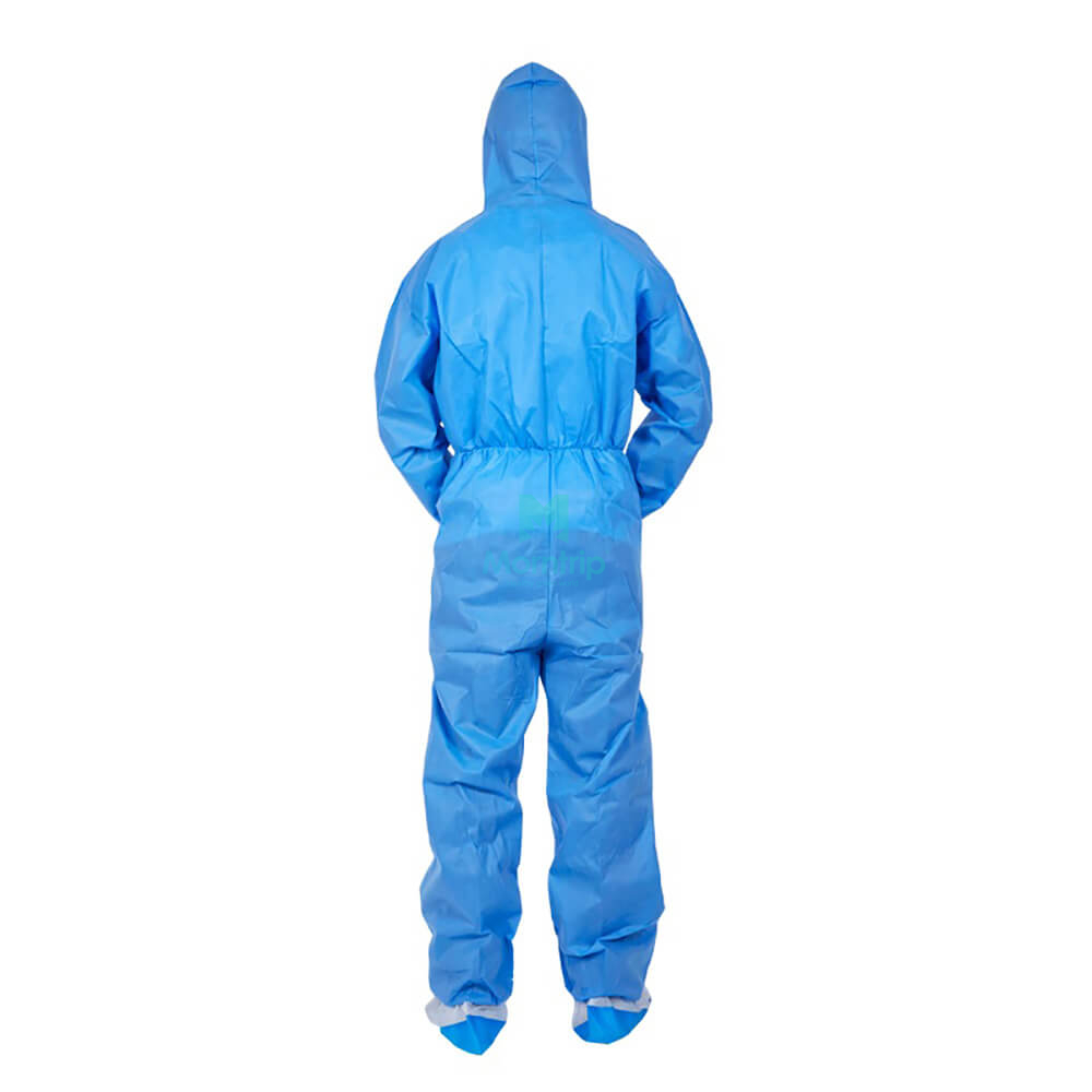 Blue PP Non Woven Wholesale Hooded Painting Protective Disposable Coverall 