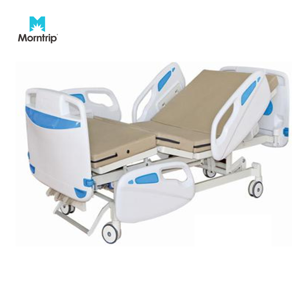 Hot Sale Damping Lift Hospital Furniture Electric Adjustable Examination 3 Shake Multi Function ABS ICU Bed with Central Brake